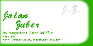 jolan zuber business card